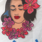 Stained Glass Hula Girl